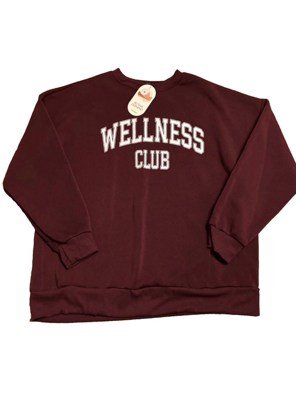 Active Domino Wellness Club Maroon Crewneck Sweatshirt - 1X